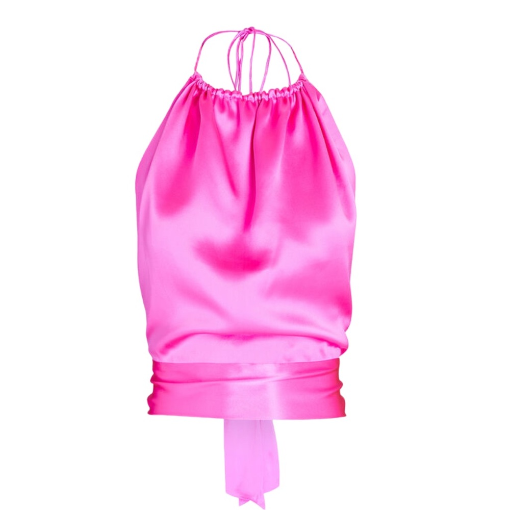 💕 HARMUR Tie-Back Silk Halter Top XS 💕